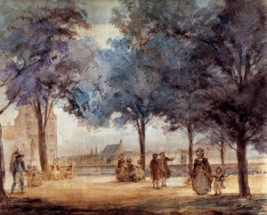 1786年、パリのチュイルリーテラスの様子。 作： Anonymous Anonymous