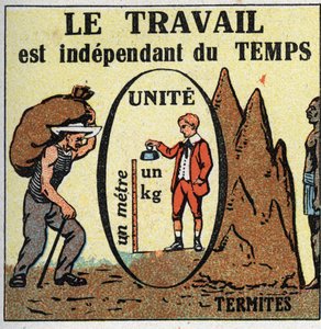仕事と力：仕事は時間に依存する。1925年の匿名のイラスト。個人蔵。 作： Anonymous Anonymous
