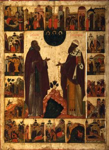 ホワイトレイクの聖キリルとアレクサンドリアの聖キリル、16世紀の後半。 作： Anonymous Russian icon painter