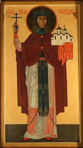 聖ユープラクシア、プスコフの王女 作： Anonymous Russian icon painter