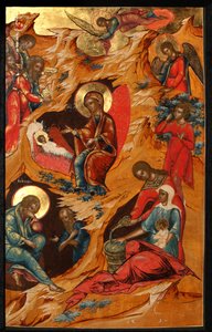キリストのキリスト降誕、18世紀 作： Anonymous Russian icon painter