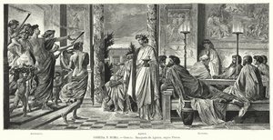 古代ギリシャ、プラトンによるアガソンの宴（リトグラフ 作： Anselm Feuerbach