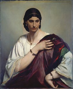 ルクレツィア・ボルジア；白いチュニックと赤いローブを着たローマ女性の肖像 1862-66年頃 油彩・カンヴァス 作： Anselm Feuerbach