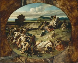 アマゾンの戦い、1857 作： Anselm Feuerbach