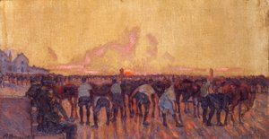 馬への給餌 作： Anselmo Bucci