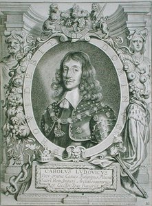 シャルル・ルイ（1617-80）パラティーネ選帝侯、ペトルス・デ・アイオデ作の「Portraits des Hommes Illustres」より、1706年に出版されたもの（エングレーヴィング） 作： Anselmus van (after) Hulle