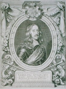 レオポルド1世 (1640-1708) 神聖ローマ皇帝 (1658-1705) ペトルス・デ・アイオデが1706年に出版した「Portraits des Hommes Illustres」より (エングレーヴィング) 作： Anselmus van (after) Hulle