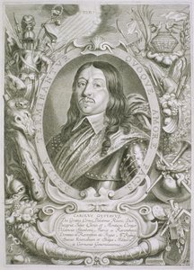 カールXグスタフ（1622-60）「Portraits des Hommes Illustres」よりスウェーデンの王、1706年発行 作： Anselmus van Hulle