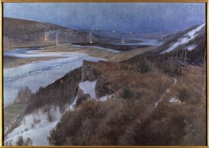 Nuit de Walpurgis a Bergslagen - Schultzberg, Anshelm Leonard (1862-1945). キャンバスに油彩 作： Anshelm Schultzberg