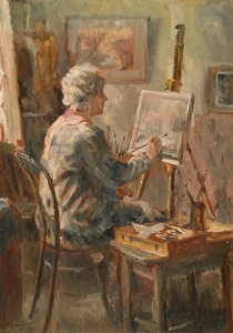 Cor Visser のスタジオ、イプスウィッチで働くアーティスト 作： Anthea Durose