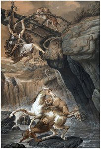 ヒョウに襲われたギリシャ戦士 作： Anthelme Francois Lagrenee