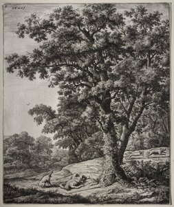 Ovid の Metamorphoses: The Death of Adonis のシーンを含む 6 つの大きな直立した風景