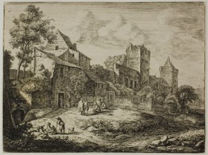 宿の前の庭（「12の風景」より 作： Anthonie Waterloo
