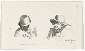 帽子をかぶった二人の男 作： Anthonie Willem Hendrik Nolthenius de Man