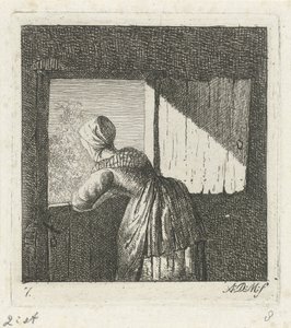 一番下のドアにもたれる女性 作： Anthonie Willem Hendrik Nolthenius de Man