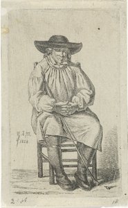 杖を持って座っている男 スタディフィギュア12体（シリーズタイトル） 作： Anthonie Willem Hendrik Nolthenius de Man