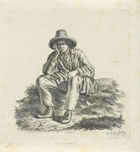 頭を支えて座っている男性 作： Anthonie Willem Hendrik Nolthenius de Man