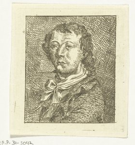 白いネクタイをした若い男の肖像胸像 作： Anthonie van den Bos