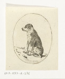 座っている犬 作： Anthonie van den Bos