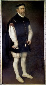 ベナベンテ伯爵の道化師ペジェロンの足元の肖像 アントニオ・モーロ（1517-1575）作 16世紀 マドリード、プラド美術館 作： Anthonis Mor van Dashorst