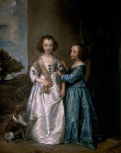 エリザベスとフィラデルフィアウォートンの肖像 作： Anthony van Dyck