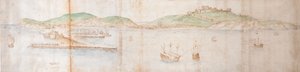 海から見たドーバー 16世紀半ば 作： Anthonis van den Wyngaerde