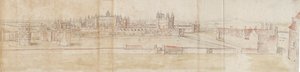 北から見たハンプトンコート宮殿、c1550-1560 作： Anthonis van den Wyngaerde