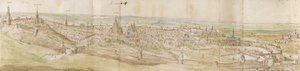 北西からのルーベンのパノラマビュー、c1550-1570 作： Anthonis van den Wyngaerde
