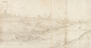東からのセゴビアのパノラマビュー、c1560-1570 作： Anthonis van den Wyngaerde