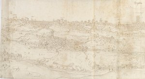 東からのセゴビアのパノラマビュー、c1560-1570 作： Anthonis van den Wyngaerde