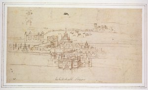 ホワイトホール階段、c.1544（紙にペンとインク） 作： Anthonis van den Wyngaerde