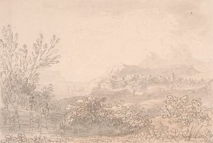 城と村のある河口 作： Anthony Devis