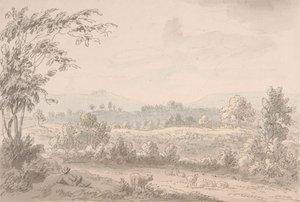 羊飼いと羊のいる風景 作： Anthony Devis