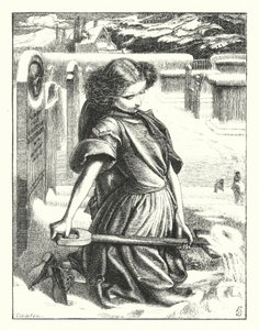The Little Mourner（小さな悼み手）」（エングレービング 作： Anthony Frederick Augustus (after) Sandys