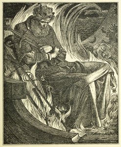 ウォルウルフ王の死、パブ。1915年 （彫刻 作： Anthony Frederick Augustus Sandys