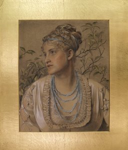 メアリー・サンディ（1845-1920）、c.1871-73（バフ紙に色のついたチョーク） 作： Anthony Frederick Augustus Sandys