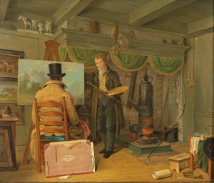 彼のスタジオでアーティスト 彼のスタジオの画家 作： Anthony Oberman
