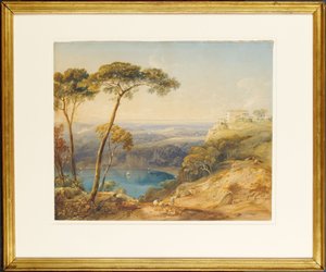 ネミの湖」（水彩・紙 作： Anthony Vandyke Copley Fielding