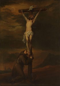 十字架のふもとで嘆く聖フランシスコ 作： Anthony van Dyck (possibly copy after)