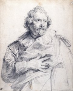 カロルス・デ・マレリー 1632-35年頃 （白紙に黒チョーク 作： Anthony van Dyck
