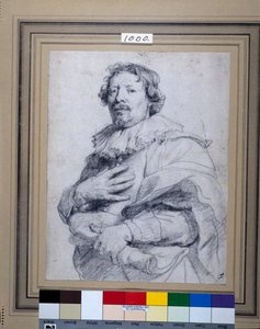 ガスパール・ド・クレイエル（白紙に黒チョーク 作： Anthony van Dyck