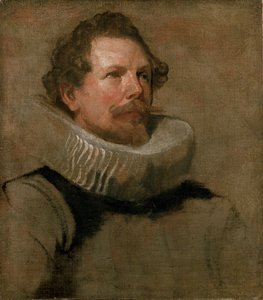 ホイール ラフを身に着けたひげを生やした男の頭、17 世紀 作： Anthony van Dyck