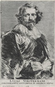 ルーカス・ヴォスターマン、1628-1632（刻まれた紙の上にエッチングで刻印） 作： Anthony van Dyck