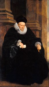 "Portrait du gentilhomme genois" アントニス・ヴァン・ダイク（1599-1641） 油彩・カンヴァス 1621年頃 薄暗い 203x117,3 cm ベルリン国立博物館蔵 作： Anthony van Dyck