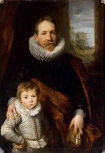 Portrait of a father with his son, also known as Portrait of President Richardot - Portrait of Jean Richardot (1540-1609) and his son , by Dyck, Sir Anthony van (1599-1641).キャンバスに油彩、1618年頃寸法：115x82cmルーヴル美術館、パリ