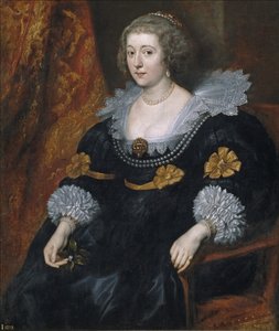 Solms-Braunfels (1602-1675) の Amalia の肖像 (Amelie de Solms Braunfels) - Peinture de Sir Anthonis (Anton ou Antoon) van Dyck (1599-1641) - 1631-1632 - キャンバスに油彩 - 105x91 - プラド美術館、マドリッド