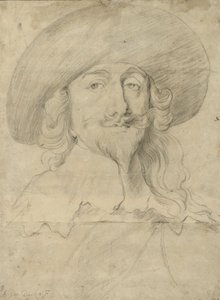 チャールズ1世の肖像（紙にチョーク） 作： Anthony van Dyck