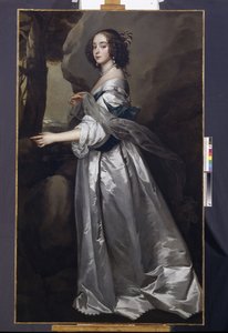 レディ・フランシス・クランフィールド（バックハースト夫人、後のドーセット伯爵夫人）の肖像」1637-50年頃（油彩・キャンバス 作： Anthony van Dyck
