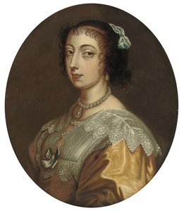 ヘンリエッタ・マリア女王の肖像 作： Anthony van Dyck
