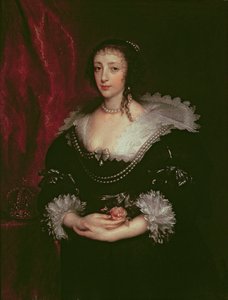 ヘンリエッタマリア女王（1609-1669）、イギリスのチャールズ1世の女王の配偶者、1632年 作： Anthony van Dyck